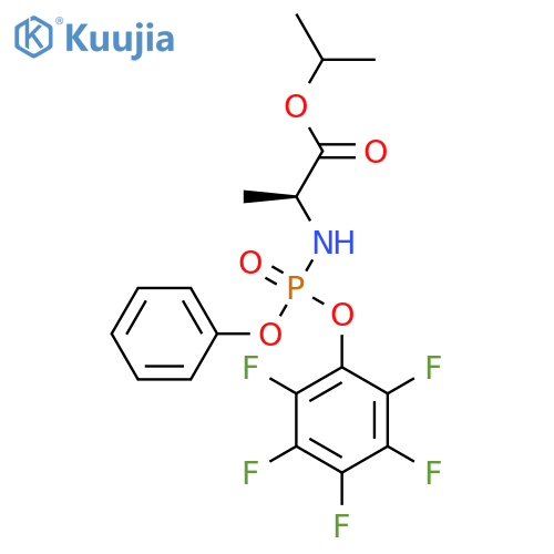 Isopropyl ((R)-(perfluorophenoxy)(phenoxy)phosphoryl)-L-alaninate structure