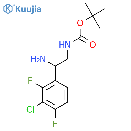 tert-butyl N-2-amino-2-(3-chloro-2,4-difluorophenyl)ethylcarbamate structure