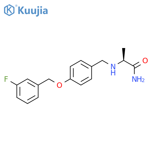 (2S)-2-({4-(3-Fluorophenyl)methoxyphenyl}methyl)aminopropanamide structure