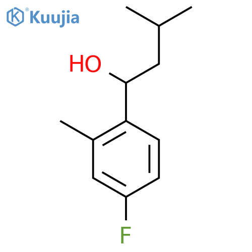 1-(4-Fluoro-2-methylphenyl)-3-methylbutan-1-ol structure