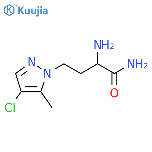 2-amino-4-(4-chloro-5-methyl-1H-pyrazol-1-yl)butanamide structure