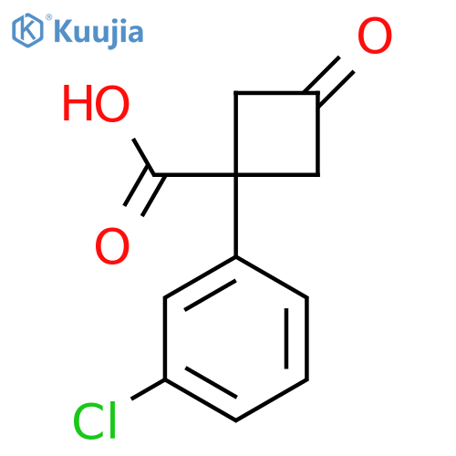 1-(3-Chlorophenyl)-3-oxocyclobutane-1-carboxylic acid structure