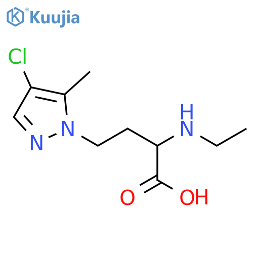 4-(4-chloro-5-methyl-1H-pyrazol-1-yl)-2-(ethylamino)butanoic acid structure