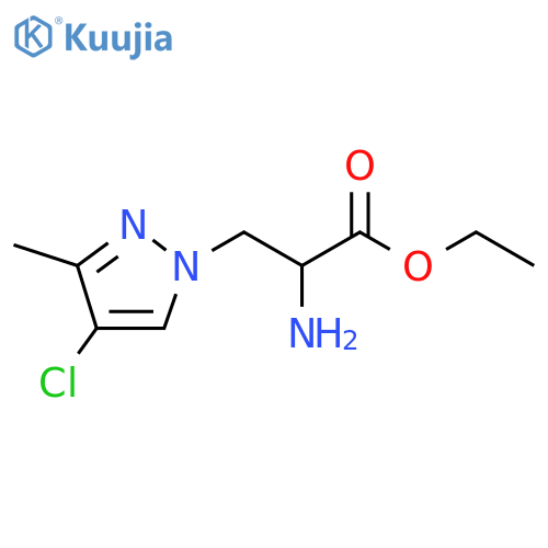ethyl 2-amino-3-(4-chloro-3-methyl-1H-pyrazol-1-yl)propanoate structure