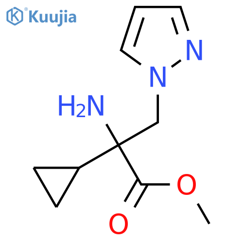 methyl 2-amino-2-cyclopropyl-3-(1H-pyrazol-1-yl)propanoate structure