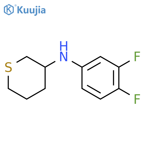 N-(3,4-difluorophenyl)thian-3-amine structure