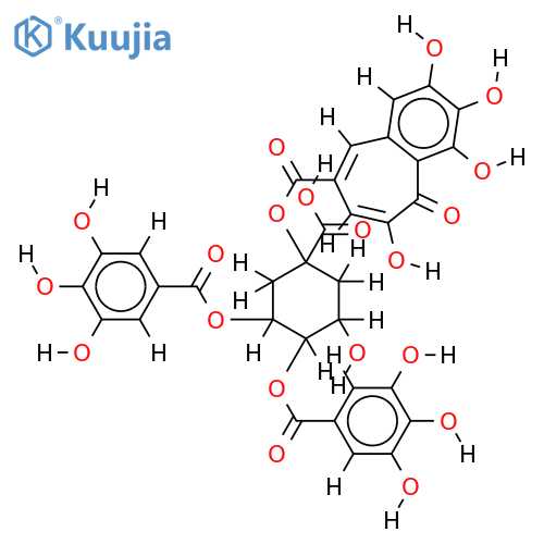 3,4-di-O-galloyl 1-O-purpurogallin carbonyl quinic acid structure
