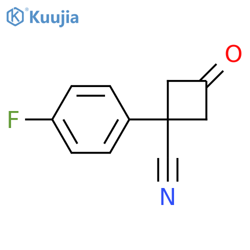 1-(4-fluorophenyl)-3-oxocyclobutane-1-carbonitrile structure