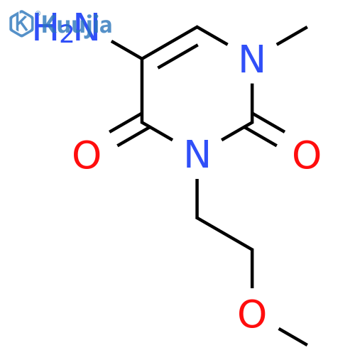 5-amino-3-(2-methoxyethyl)-1-methyl-1,2,3,4-tetrahydropyrimidine-2,4-dione structure