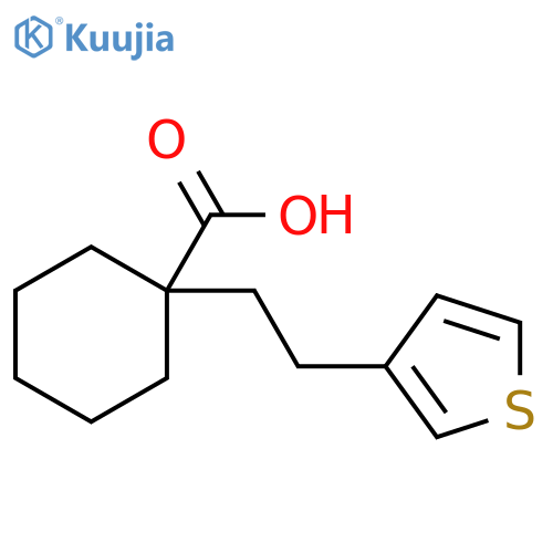 1-2-(thiophen-3-yl)ethylcyclohexane-1-carboxylic acid structure