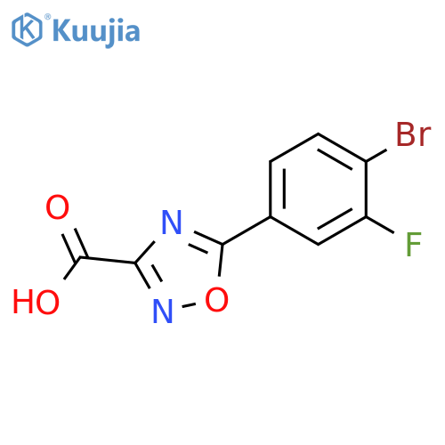 5-(4-bromo-3-fluorophenyl)-1,2,4-oxadiazole-3-carboxylic acid structure