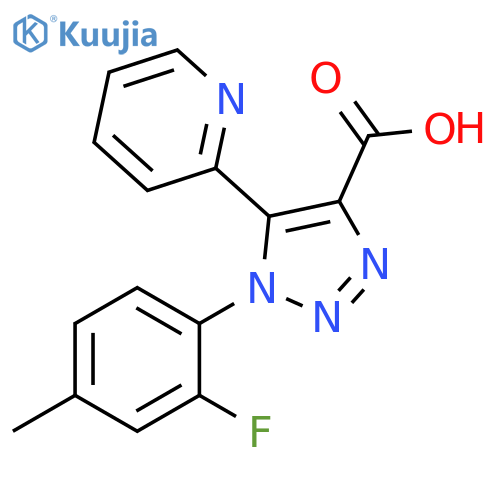 1-(2-fluoro-4-methylphenyl)-5-pyridin-2-yl-1H-1,2,3-triazole-4-carboxylic acid structure