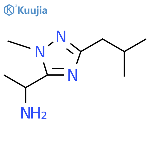 1-1-methyl-3-(2-methylpropyl)-1H-1,2,4-triazol-5-ylethan-1-amine structure