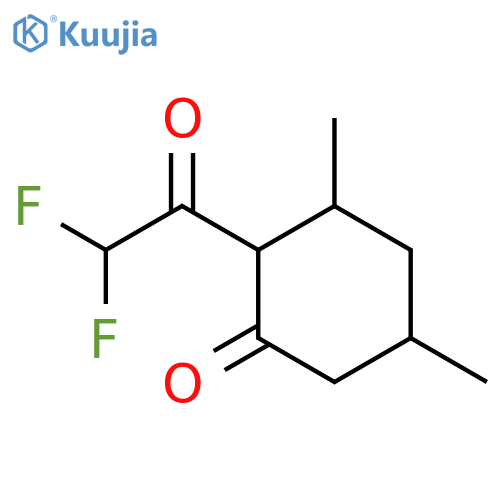 2-(2,2-difluoroacetyl)-3,5-dimethylcyclohexan-1-one structure