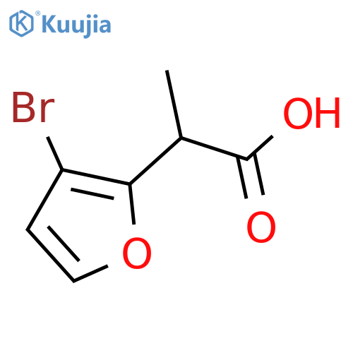 2-(3-Bromofuran-2-yl)propanoic acid structure