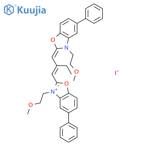 Benzoxazolium,3-(2-methoxyethyl)-2-[2-[[3-(2-methoxyethyl)-5-phenyl-2(3H)-benzoxazolylidene]methyl]-1-buten-1-yl]-5-phenyl-,iodide (1:1) structure