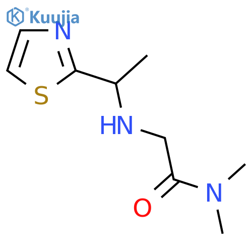 N,N-dimethyl-2-{1-(1,3-thiazol-2-yl)ethylamino}acetamide structure
