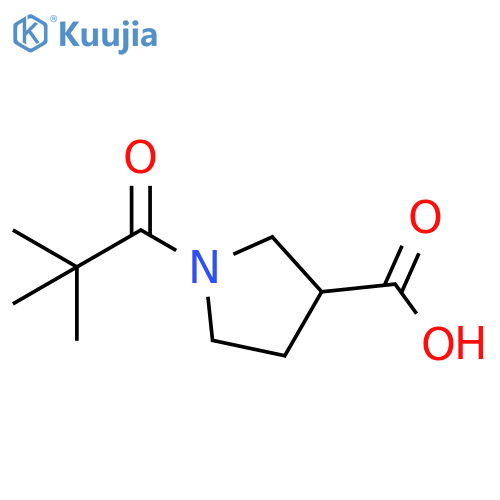 1-(2,2-dimethylpropanoyl)pyrrolidine-3-carboxylic acid structure