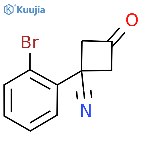 1-(2-bromophenyl)-3-oxocyclobutane-1-carbonitrile structure