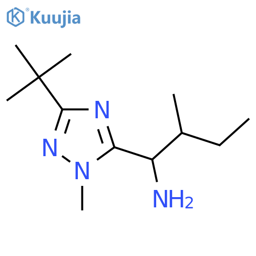 1-(3-tert-butyl-1-methyl-1H-1,2,4-triazol-5-yl)-2-methylbutan-1-amine structure