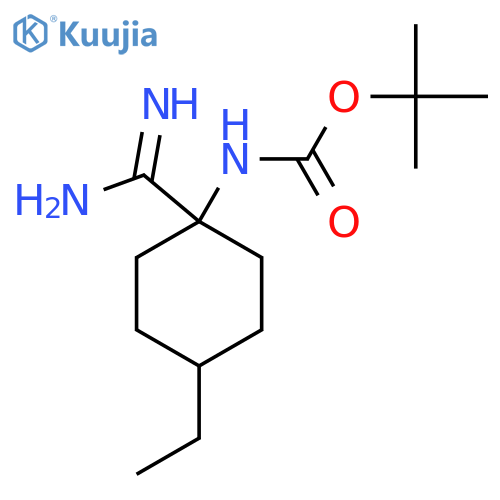 Carbamic acid, N-[1-(aminoiminomethyl)-4-ethylcyclohexyl]-, 1,1-dimethylethyl ester structure