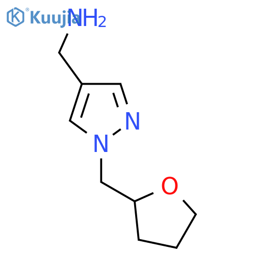 (1-((Tetrahydrofuran-2-yl)methyl)-1H-pyrazol-4-yl)methanamine structure