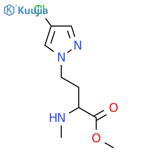 methyl 4-(4-chloro-1H-pyrazol-1-yl)-2-(methylamino)butanoate structure
