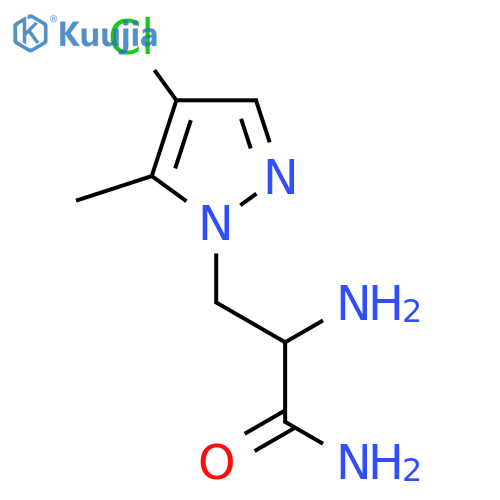 2-Amino-3-(4-chloro-5-methyl-1h-pyrazol-1-yl)propanamide structure
