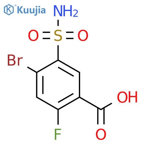 4-Bromo-2-fluoro-5-sulfamoylbenzoic acid structure