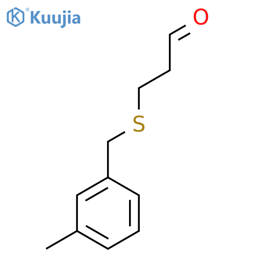 Propanal, 3-[[(3-methylphenyl)methyl]thio]- structure