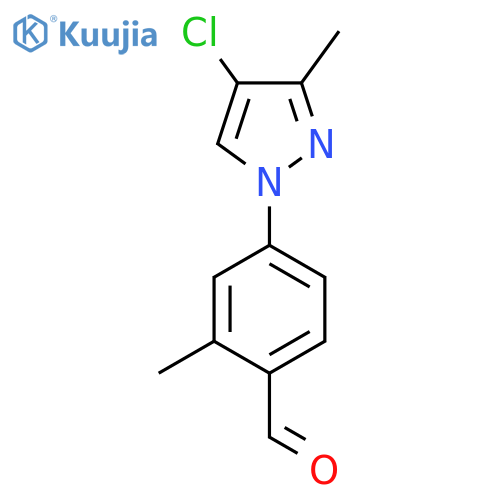 4-(4-chloro-3-methyl-1H-pyrazol-1-yl)-2-methylbenzaldehyde structure