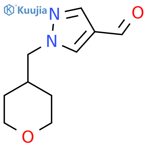 1-[(Oxan-4-yl)methyl]-1H-pyrazole-4-carbaldehyde structure