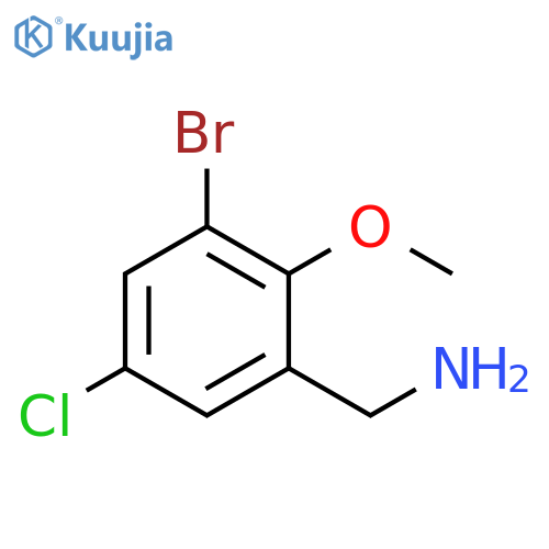 1-(3-bromo-5-chloro-2-methoxyphenyl)methanamine structure