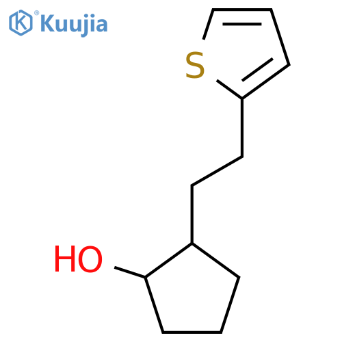 2-2-(thiophen-2-yl)ethylcyclopentan-1-ol structure