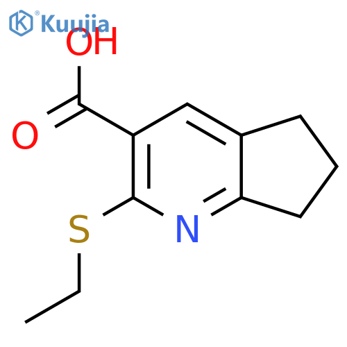 2-(ethylsulfanyl)-5H,6H,7H-cyclopenta[b]pyridine-3-carboxylic acid structure