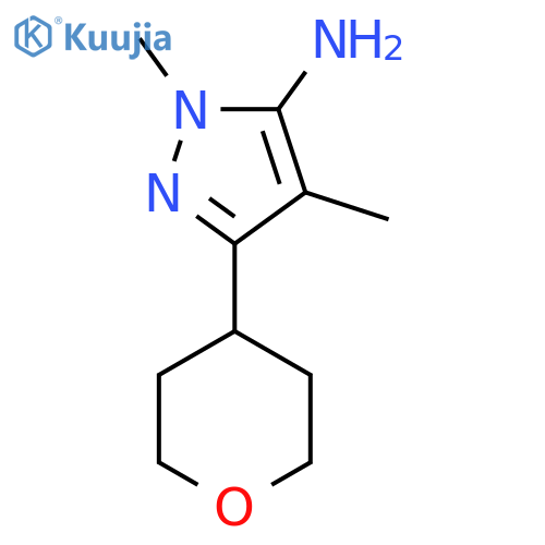 1,4-dimethyl-3-(oxan-4-yl)-1H-pyrazol-5-amine structure