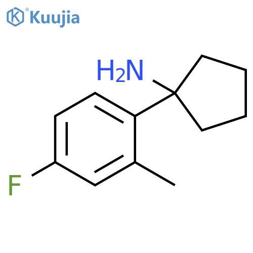 1-(4-fluoro-2-methylphenyl)cyclopentan-1-amine structure