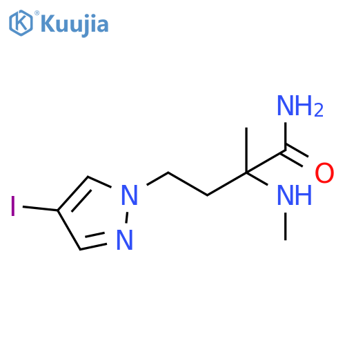 4-(4-iodo-1H-pyrazol-1-yl)-2-methyl-2-(methylamino)butanamide structure