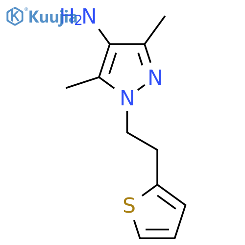 3,5-dimethyl-1-2-(thiophen-2-yl)ethyl-1H-pyrazol-4-amine structure