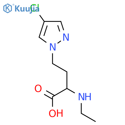 4-(4-chloro-1H-pyrazol-1-yl)-2-(ethylamino)butanoic acid structure