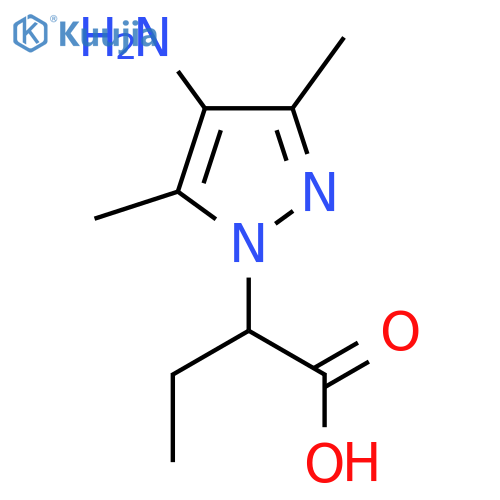 2-(4-Amino-3,5-dimethyl-1H-pyrazol-1-yl)butanoic acid structure