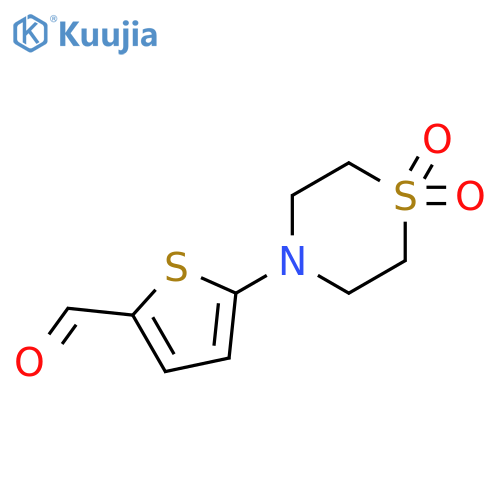 2-Thiophenecarboxaldehyde, 5-(1,1-dioxido-4-thiomorpholinyl)- structure