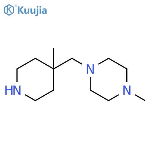 1-methyl-4-(4-methylpiperidin-4-yl)methylpiperazine structure