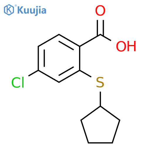 4-chloro-2-(cyclopentylsulfanyl)benzoic acid structure