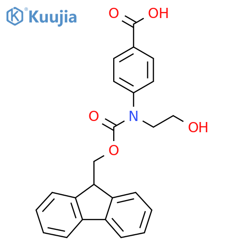 4-({(9H-fluoren-9-yl)methoxycarbonyl}(2-hydroxyethyl)amino)benzoic acid structure