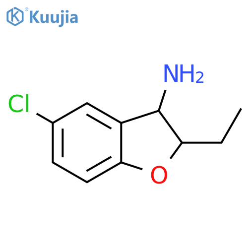5-chloro-2-ethyl-2,3-dihydro-1-benzofuran-3-amine structure