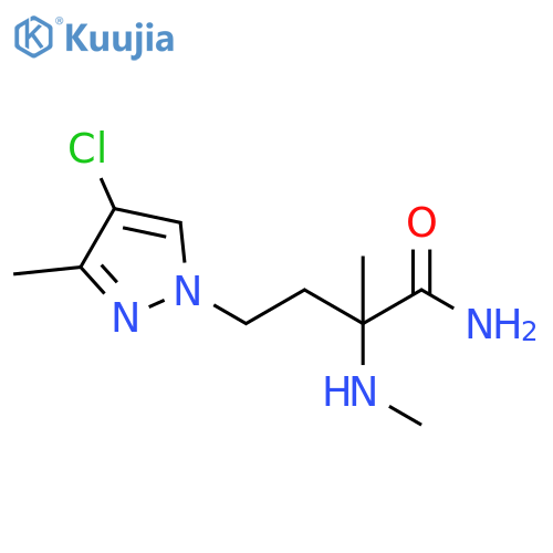 4-(4-chloro-3-methyl-1H-pyrazol-1-yl)-2-methyl-2-(methylamino)butanamide structure