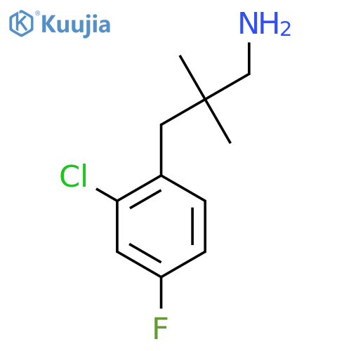 3-(2-chloro-4-fluorophenyl)-2,2-dimethylpropan-1-amine structure