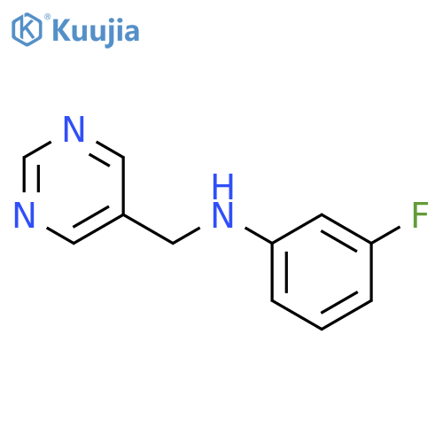 3-fluoro-N-[(pyrimidin-5-yl)methyl]aniline structure