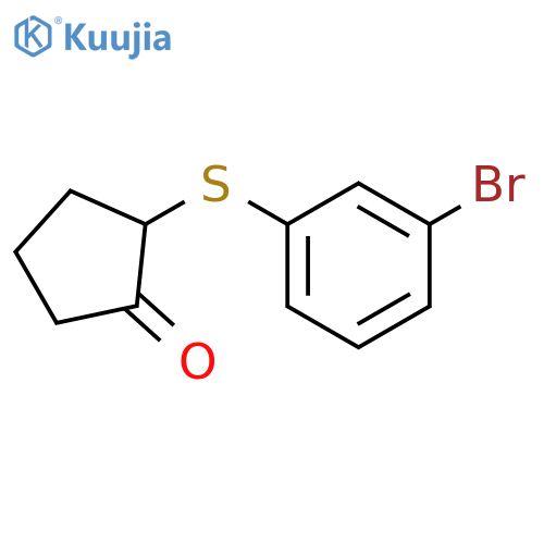Cyclopentanone, 2-[(3-bromophenyl)thio]- structure